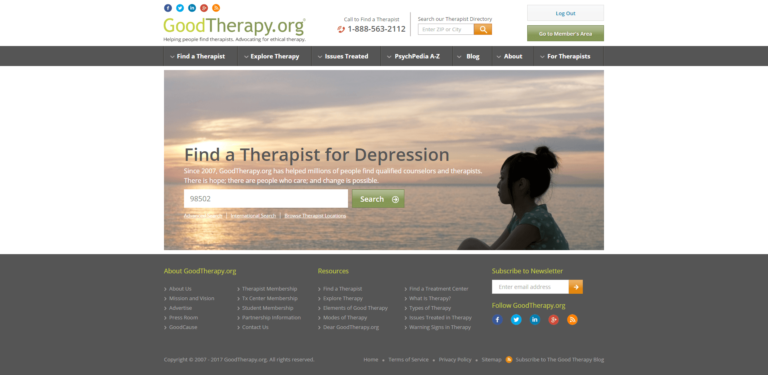 Find a Therapist for Depression Landing Page